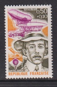 France   #B465    MNH  1973  Santos Dumont  .  Brasilian aviator  50c