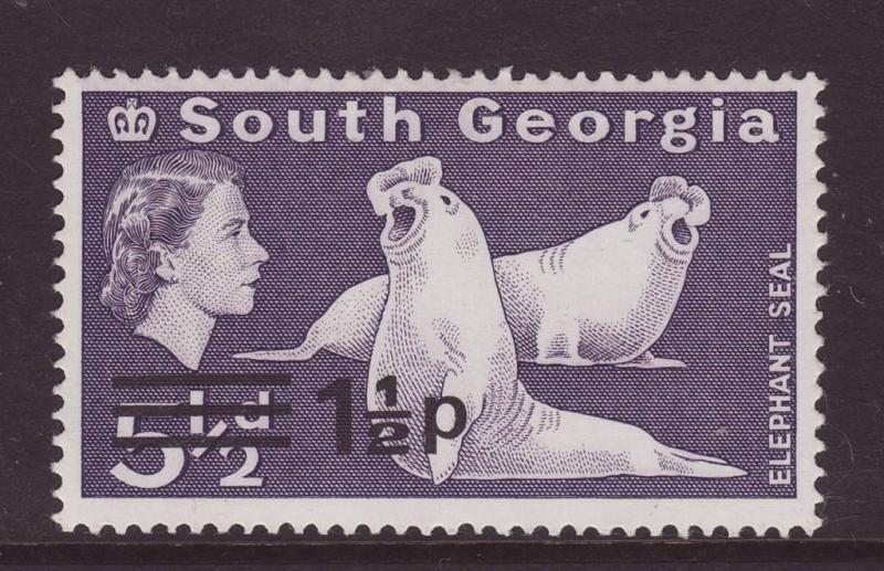 1977 South Georgia 1½p On 5 ½d U/M