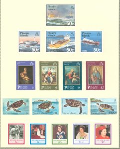 Pitcairn Islands #258-74 Unused Single (Complete Set) (Art) (Fauna) (Paintings) (Queen)