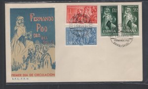 Fernando Poo #224-27  (1964 Stamp Day set) on unaddressed cachet FDC