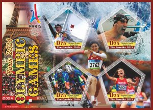 Stamps. Olympic games Paris 2024 2019 year 1+1 sheets perforated