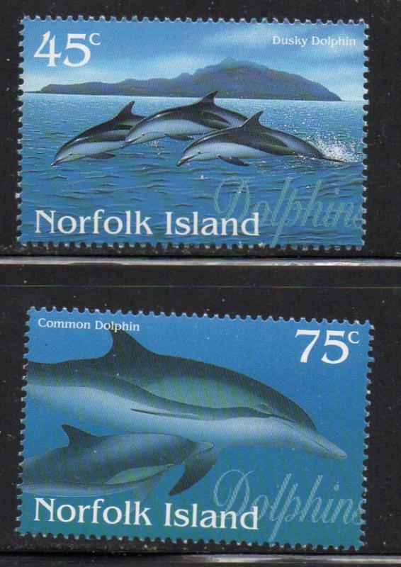 Norfolk Island Sc 621-2 1997 Dolphins stamp set mint NH
