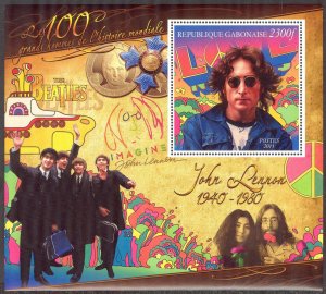 Gabon 2011 Music Singer John Lennon The Beatles S/S MNH