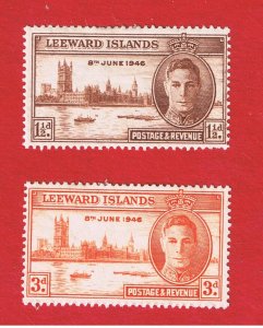 Leeward Islands #116-117  MVFLH OG  Peace Issue  Free S/H