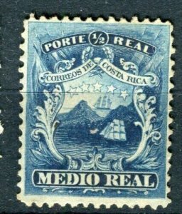 COSTA RICA; 1863-75 classic Coat of Arms issue Mint hinged Shade of 1/2r.