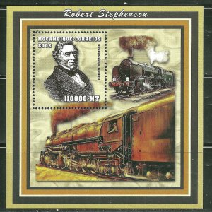 Mozambique MNH S/S Trains 2002