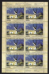 Canada. Revenue. Saskatchewan. Wildlife. Van Dam SW6f.  MNH. Sheet.