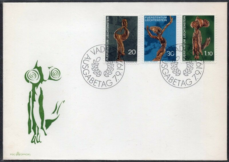 Liechtenstein 1972 - Carvery Works by Rudolph Schadler - FDC
