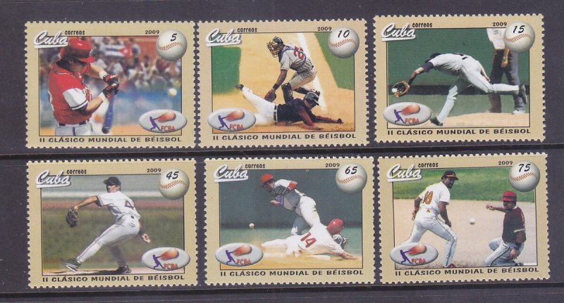 Cuba 4925-30 MNH 2009 2nd World Baseball Classic Full Set of 6 Very Fine
