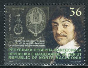 297 - NORTH MACEDONIA 2021- Rene Descartes -French Philosopher-Mathematician-MNH