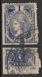 MEXICO 1903-04 1c Liberty Head Internal Revenue Rentas R225 GUANAJUATO Used