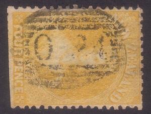 NEW ZEALAND 1860s Chalon 4d Yellow 024 cancel of Manuherikia - Gold Mining.64948