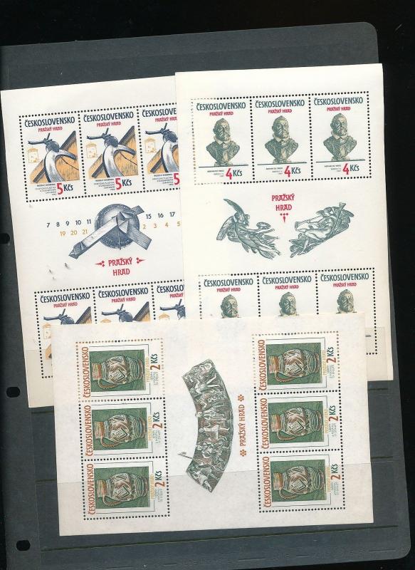 Czechoslovakia Prazsky Hrad Prague Art Sheets MNH x 6 (AUK32)