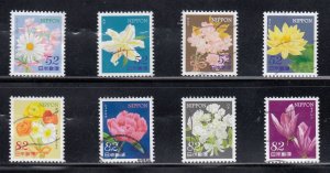 Japan 2014 Sc#3661-3668 Omotenashi (Hospitality) Flowers Series 1 Used