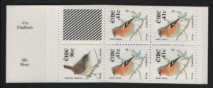 Ireland 2002 MNH Sc 1423a 41c Chatfinch, 36c Wren Booklet