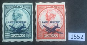 $1 World MNH Stamps (1552), Monaco Scott C8-9 Set of 2 MNH, Airmail