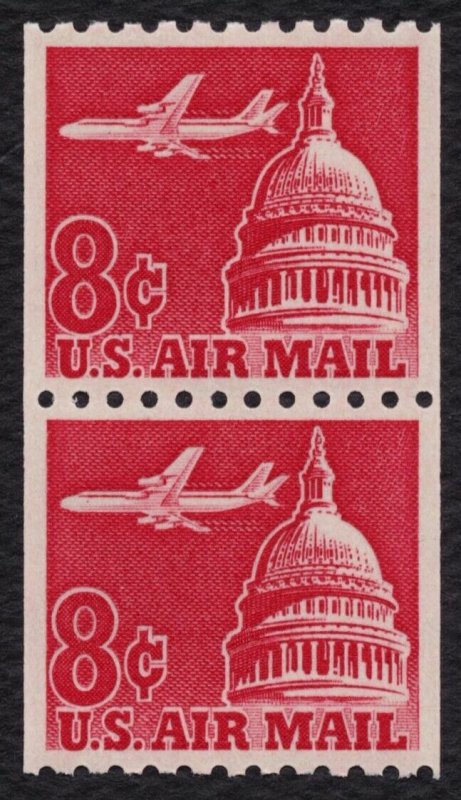 #C65a 8c Jet Airliner Over Capitol, Coil Pair, Mint **ANY 5=FREE SHIPPING**