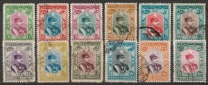 Iran 1929 Sc 744-55 partial set used