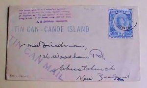 TONGA TIN CAN COVER   TO NEW ZEALAND 1937 WITH CAPTIAN STATEMENT