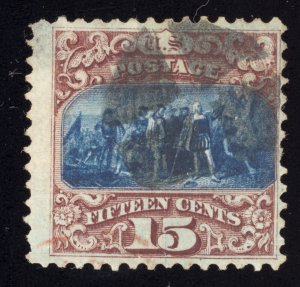 US Scott 118 G Grill Used 15 cents brown and blue 1869 Lot T823 bhmstamps