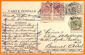 98992 - BELGIUM - POSTAL HISTORY - POSTCARD to ARGENTINA 1909