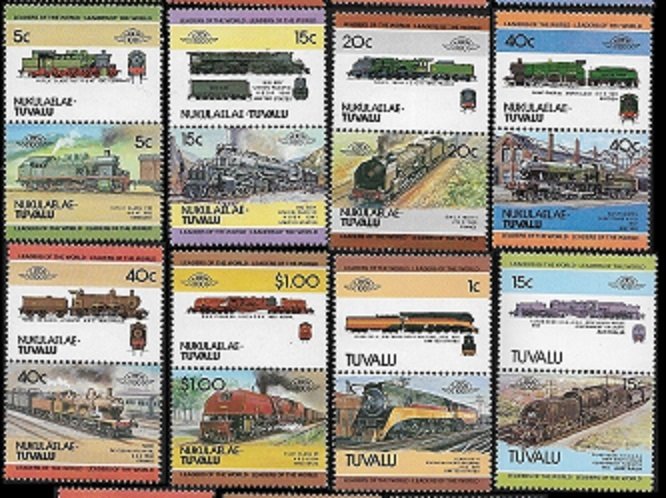 Small Collection of Tuvalia Stamps  (locomotives)  MNH