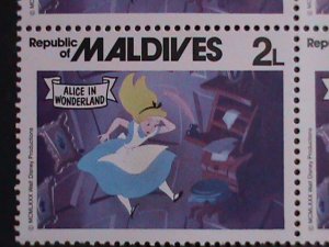 ​MALDIVE ISLANDS -1980 DISNEY CARTOON- ALICE IN WORDERLAND MNH-BLOCK VERY FINE