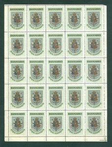 Denmark. Poster Stamp 1940/42. Full Sheet Mnh,Folded. National Coats Of Arms