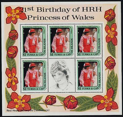 Turks & Caicos 533 Sheet MNH Princess Diana 21st Birthday