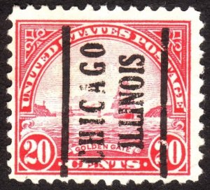 1923, US 20c, Used, Chicago precancel, Sc 567