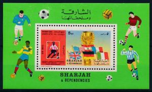 [96150] Sharjah 1970 World Cup Football Soccer Green Sheet MNH