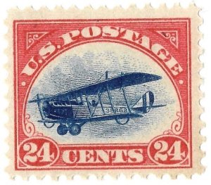US #C3 24c Airmail Blue & Red Curtis Jenny MNH OG VF (1918)