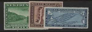 Newfoundland Scott # C9-11 VF mint OG LH with nice color scv $ 140 ! see pic !