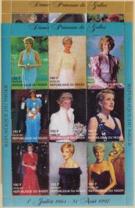 NIGER MNH Scott # 944-945 Princess Di - Perf Sheets (18 Stamps) -2