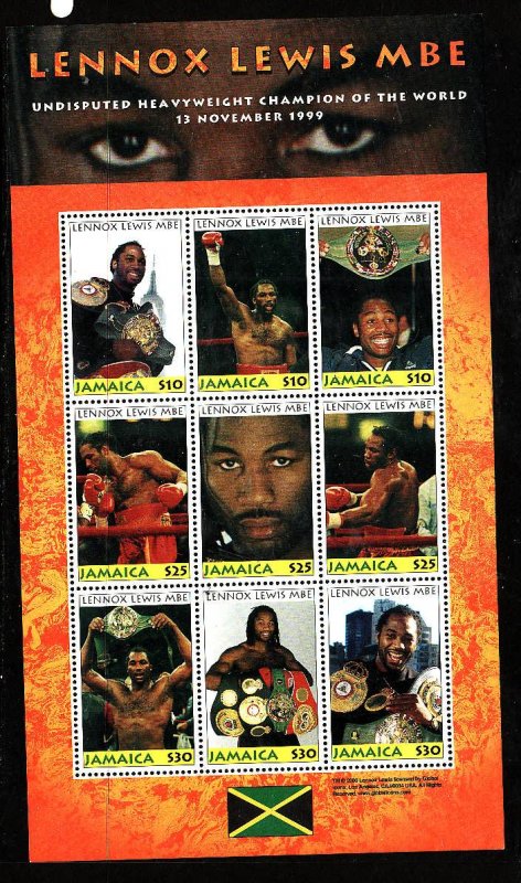 Jamaica-Sc#919-Unused NH sheet-Sports-Boxing-Lennox Lewis-2000-