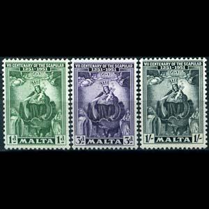 MALTA 1951 - Scott# 232-4 Madonna Set of 3 LH