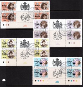 Tonga 1985 CTO Sc 608a-11a Gutter pairs-3 (2 sets)