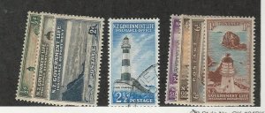 New Zealand, Postage Stamp, #OY29-OY36 Mint Hinged (32 Used),  Lighthouse