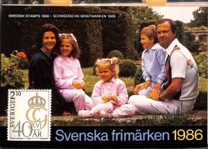 Sweden, complete folder with MNH stamps, year set 1986