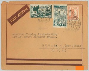 44992 - MOROCCO Morocco - POSTAL HISTORY - air mail handling to USA 1945-