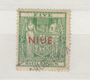 Niue 1945 5/- O/P Green Arms SG84 Fine Used J6794