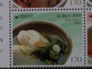 ​KOREA-2001- SC#2056-KOREAN FOOD 1ST SERIES-MNH BLOCK VERY FINE-HARD TO FIND