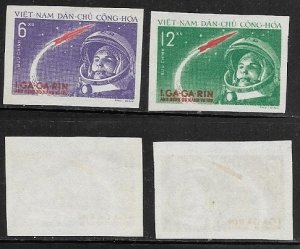 1961 North Vietnam  Yuri Gagarin Space Flight  SC#160-161 Mint