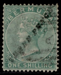 BERMUDA QV SG13, 3d on 1s green, FINE USED. Cat £850.