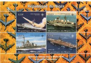 Niger 1998 Naval Ships/50th.Anniversary NATO Sheetlet (4) Perforated MNH