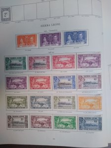 collection on pages Sierra Leone 1937-49 mint AB: CV $84