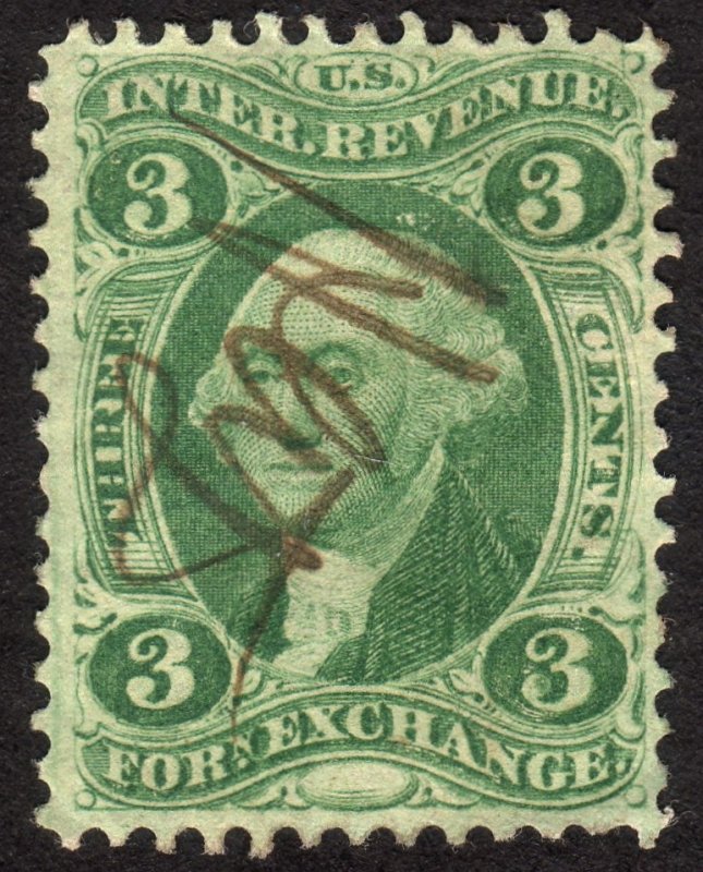 1862, US 3c, Foreign Exchange Revenue, Used, Sc R16c