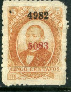 MEXICO - Colima/Campeche 133 5cts JUAREZ ISSUE THIN PAP (21)