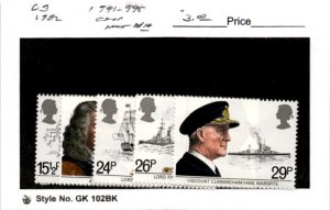 Great Britain, Postage Stamp, #991-995 Mint NH, 1982 Navy, Ships (AF)