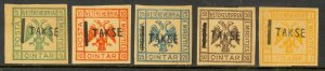 ALBANIA MIRDITE REPUBLIC 1921 POSTAGE DUE Unauthorized Set MNG